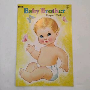 Vintage Baby Brother Paper Doll Book #1350 Saalfield 1967 NOS New Old Stock
